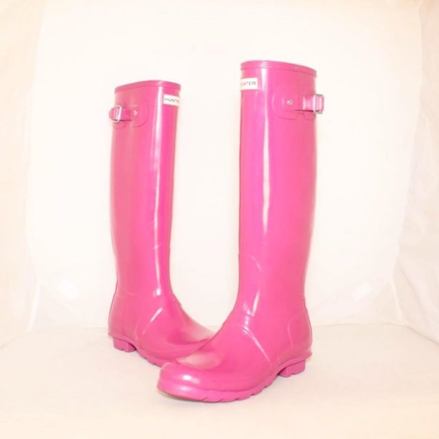 HUNTER Hot Pink Rainboots 8 US 38 EU 25225 a