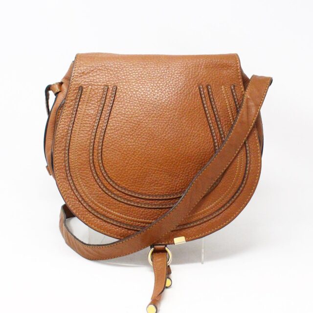 CHLOE 31633 Brown Leather Medium Marcie Flap Shoulder Bag 1