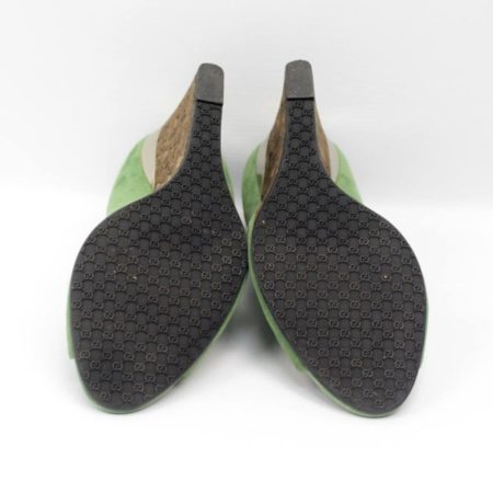GUCCI Green Suede Shoes Size 7 Eur 37 11076 f