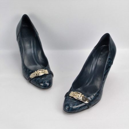 GUCCI Teal Heels Size 7.5 Eur 37.5 10994 a