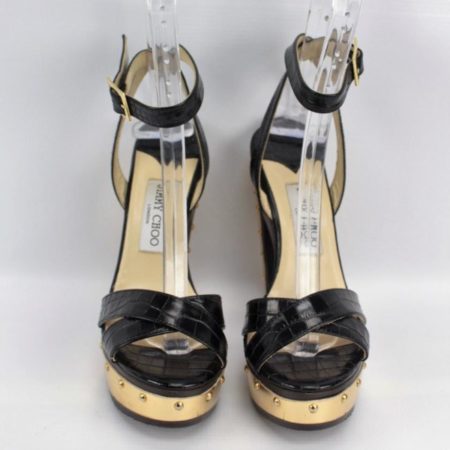 JIMMY CHOO Black Platform Shoes Size 8 Eur 38 11491 b