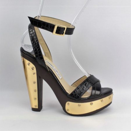 JIMMY CHOO Black Platform Shoes Size 8 Eur 38 11491 e