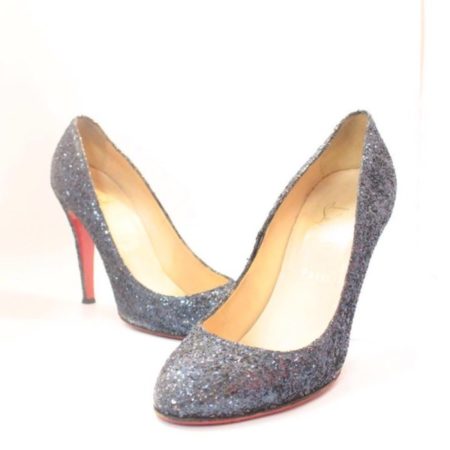 CHRISTIAN LOUBOUTIN Blue Sparkly Heels 5973 a