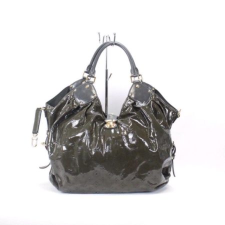 LOUIS VUITTON Limited Edition Olive Green Patent Leather Surya XL Item13386 a
