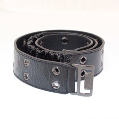 BURBERRY Black Patent Leather Belt Size 34 Item13715 a