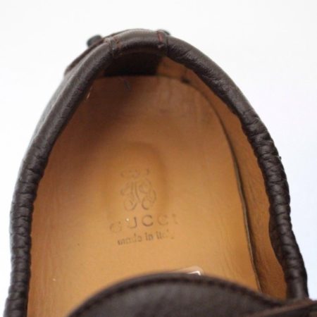 GUCCI Kids Brown Leather Loafers Size USA 8 Euro 24 Item13722 g