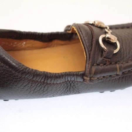 GUCCI Kids Brown Leather Loafers Size USA 8 Euro 24 Item13722 h