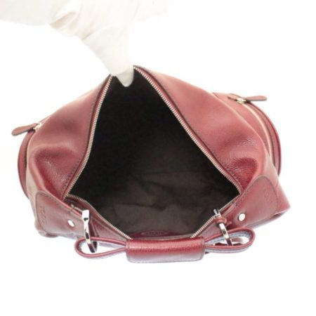 TODS Red Leather Hobo Bag Item13529 e