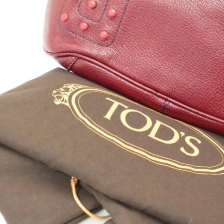 TODS Red Leather Hobo Bag Item13529 j