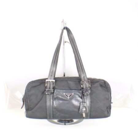 PRADA Black Leather Tessuto Hydra Shoulder Bag Item14939 a