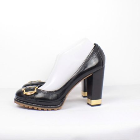 TORY BURCH Black Patent Leather Over Buckles Pump Size USA 10 Euro 40 Item15246 b