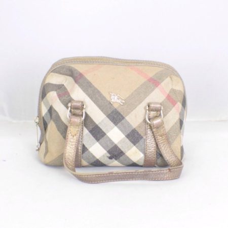 BURBERRY Metallic Check Cosmetic Bag Item16372 a