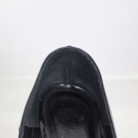 FENDI Black Leather Wedges Size USA 7.5 Euro 37.5 ItemTM999 e