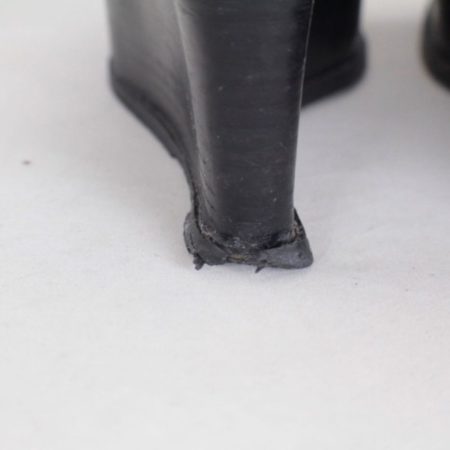 FENDI Black Leather Wedges Size USA 7.5 Euro 37.5 ItemTM999 f