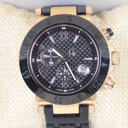 GUESS COLLECTION Black Gold Swiss Made Watch Item16378 a
