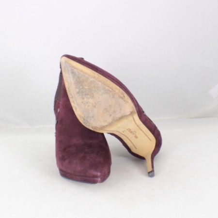 KARL LAGERFELD Burgundy Suede Booties size US 6.5 Eur 36.5 item15739 e