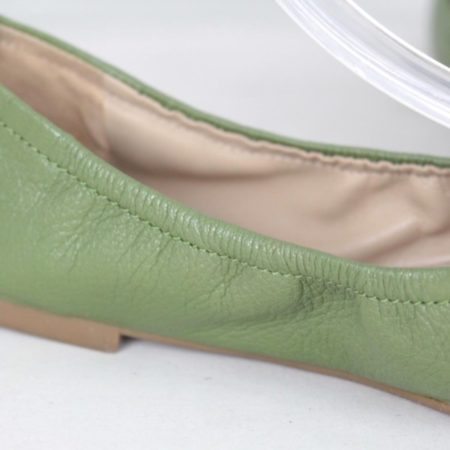 TORY BURCH 18574 Green Leather Logo Flats size US 8 Eur 38 f