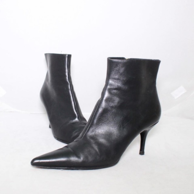 DOLCE GABBANA Black Leather Booties Size 10 US Eur 40 21254 a
