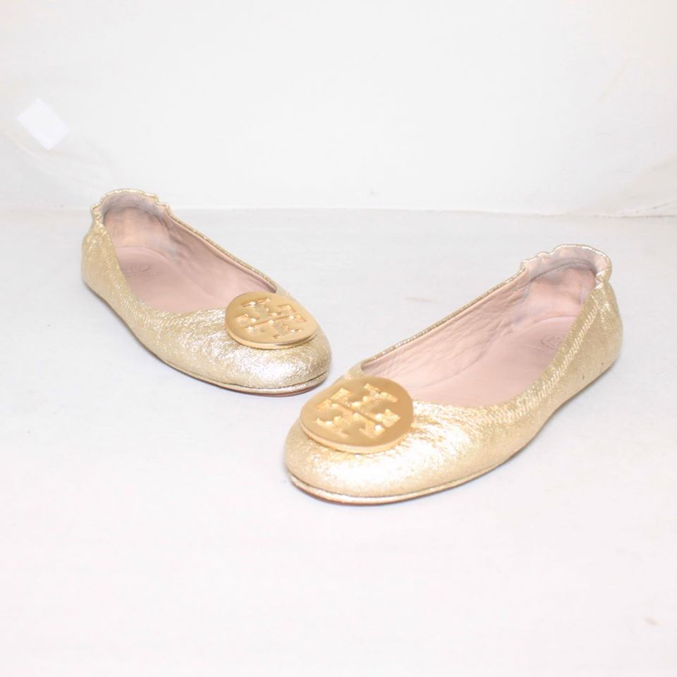 TORY BURCH Metallic Gold Ballerina Flats (6.5 US / 36.5 EU) #24876