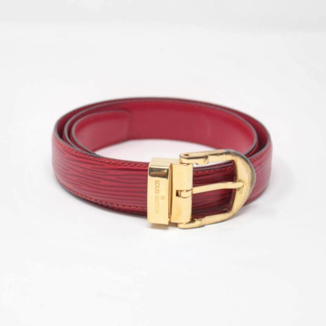 LOUIS VUITTON Red Epi Leather Belt 26352 A