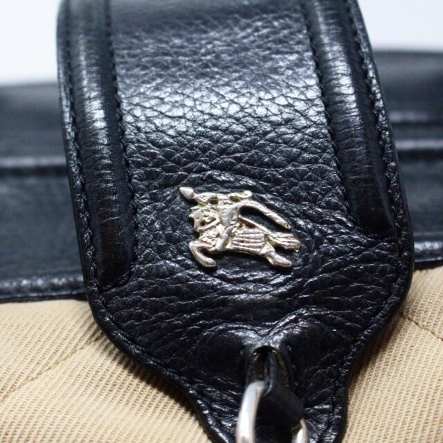 BURBERRY Black Leather Print Handbag 27464 8