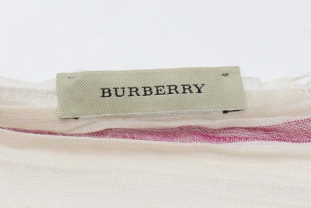BURBERRY Pink Check Scarf 27384 2