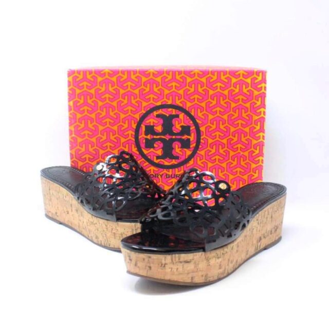 TORY BURCH Black Patent Leather Wedges US 10 EU 40 27333 A