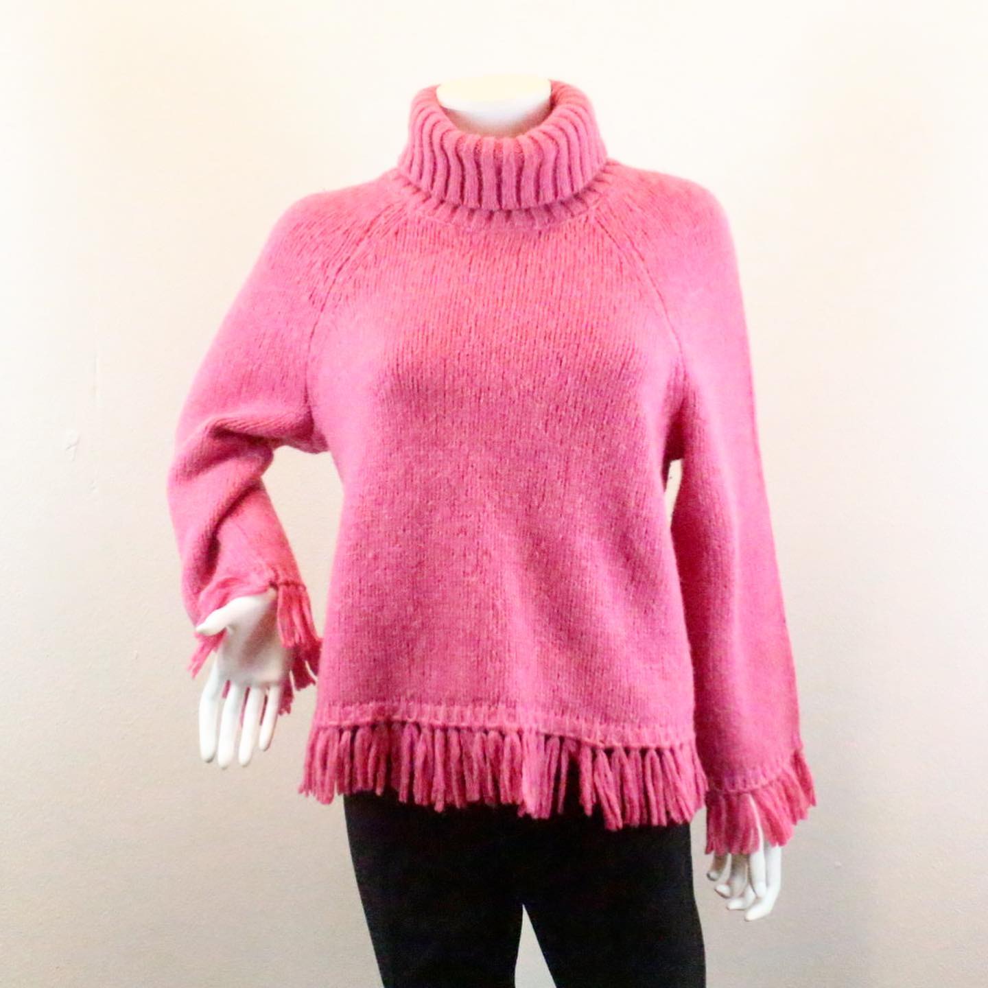 TORY BURCH Pink Long Sleeve Turtle Neck Sweater (Size Large) #27395