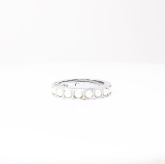 ANN TAYLOR Silver Pearl Ring Size 7 22695 1