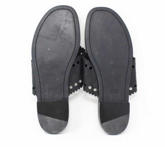 DIANE VON FURSTENBERG Black Leather Sandals US 6.5 EU 36.5 14461 6