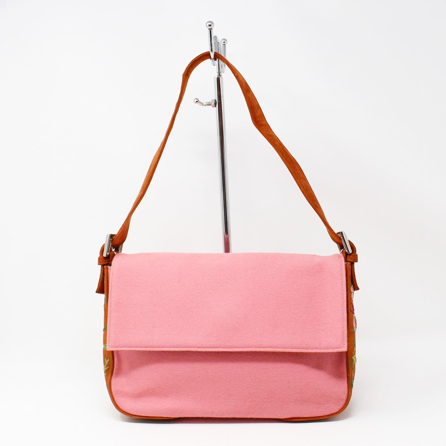 RENAUD PELLEGRINO Pink Embroidered Floral Handbag #27546