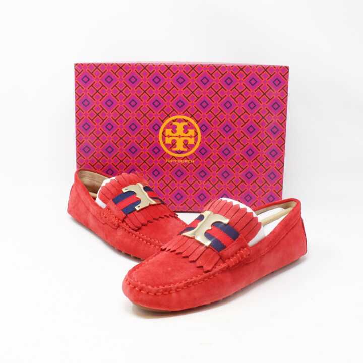 TORY BURCH Red Suede Gemini Link Espadrilles (US 6 / EU 36) #29015 – ALL  YOUR BLISS
