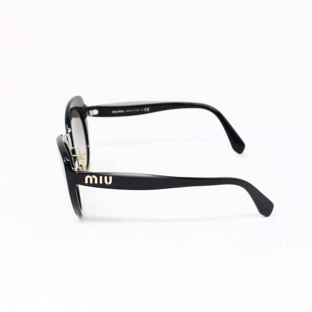 MIU MIU 30074 Black Gold Nose Oval Cat Eye Sunglasses 6