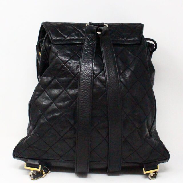 CHANEL 31045 Black Leather Quilted Backpack 2