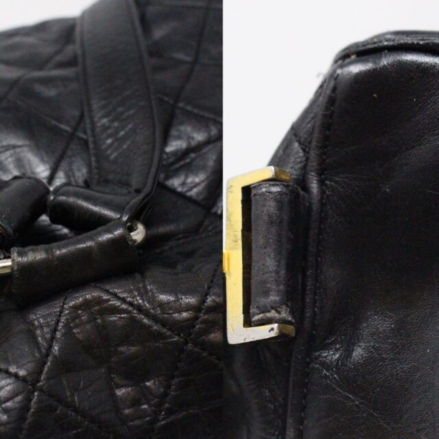 CHANEL 31045 Black Leather Quilted Backpack 8