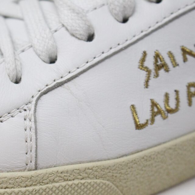 SAINT LAURENT 30950 Mens White Court Canvas Classic Sneakers 10