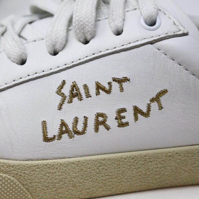SAINT LAURENT 30950 Mens White Court Canvas Classic Sneakers 6