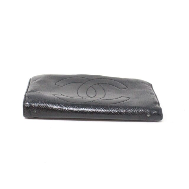 CHANEL 31356 Vintage Black Caviar Leather Snappy Wallet 4