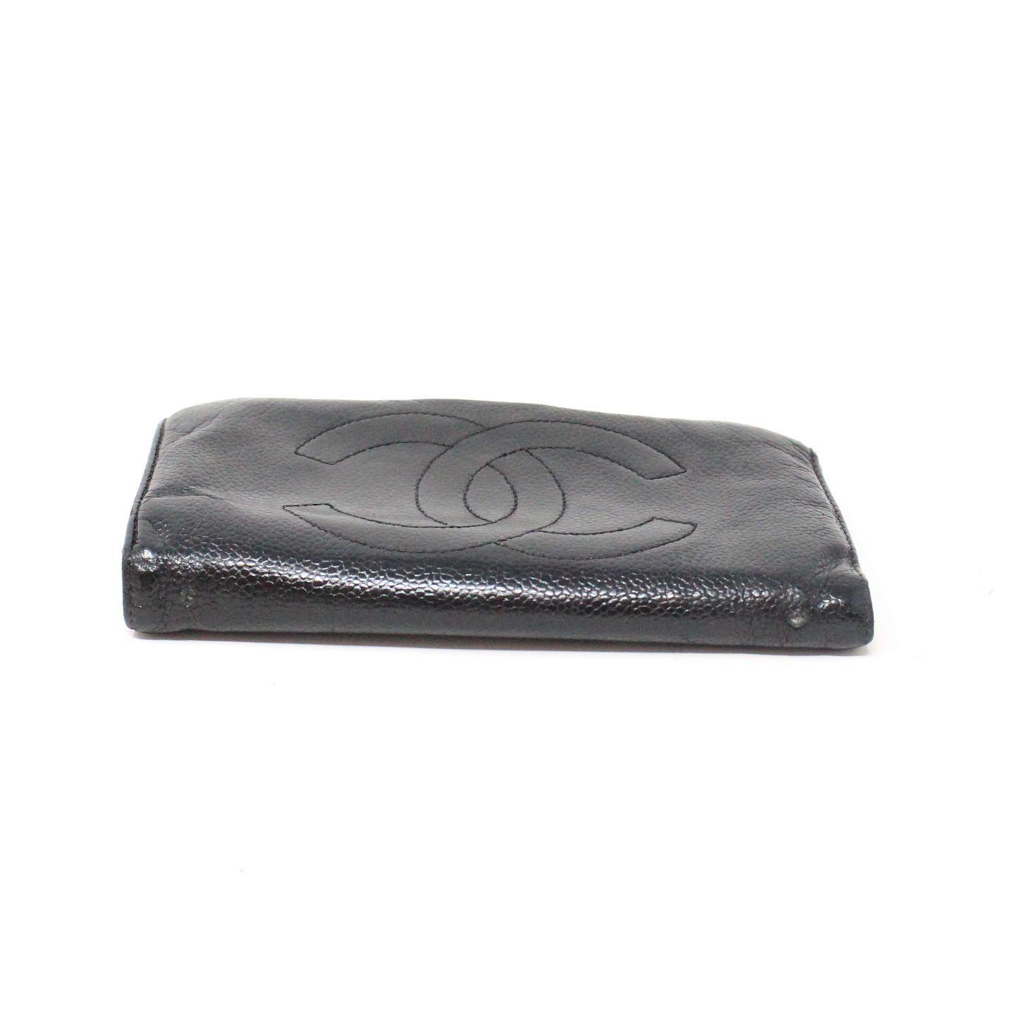 chanel black caviar wallet