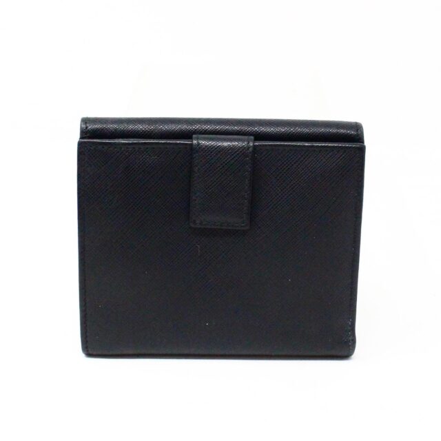 SALVATORE FERRAGAMO 31277 Black Saffiano Leather Gancini Wallet 2