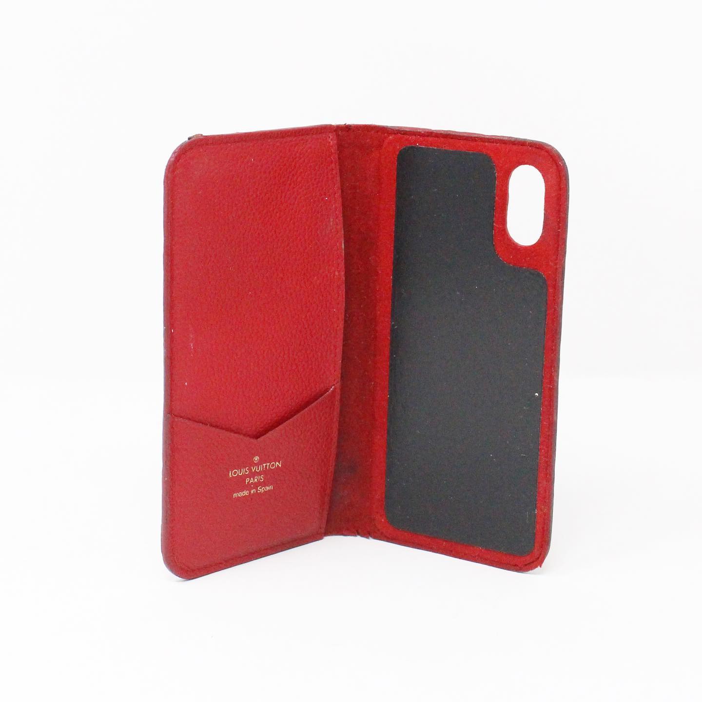 LOUIS VUITTON # Red Empreinte Leather Phone Case iPhone
