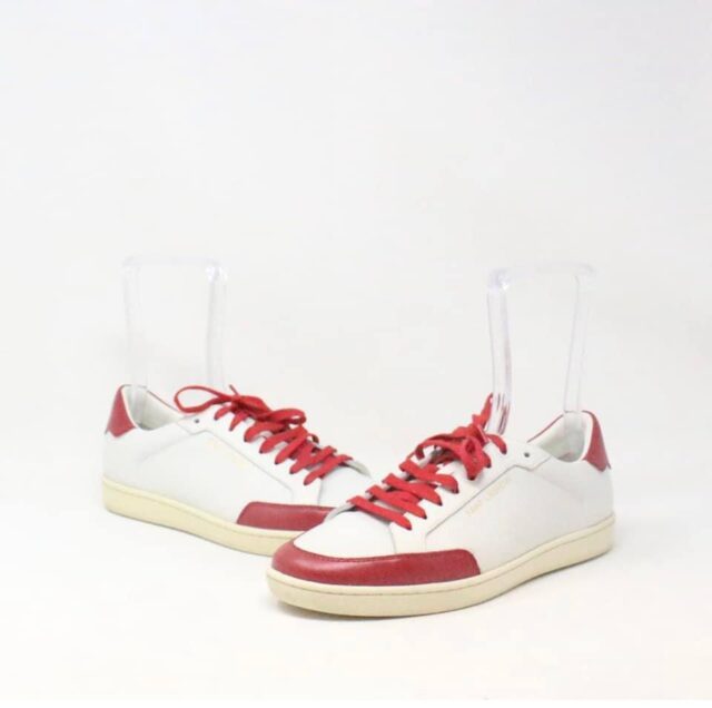 SAINT LAURENT 32278 Men´s White Low Top Sneakers 2