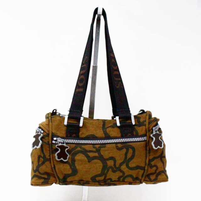 TOUS 32605 Brown Print Nylon Handbag 1