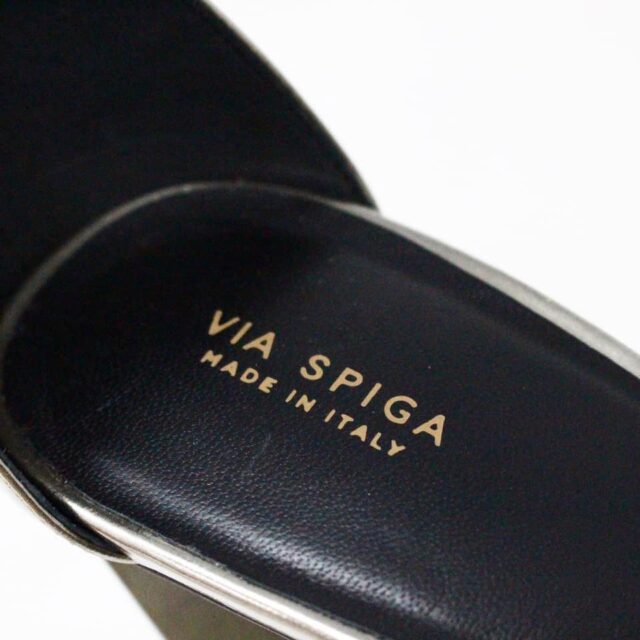 VIA SPIGA 32604 Silver Leather Strap Heels US 8 EU 38 8