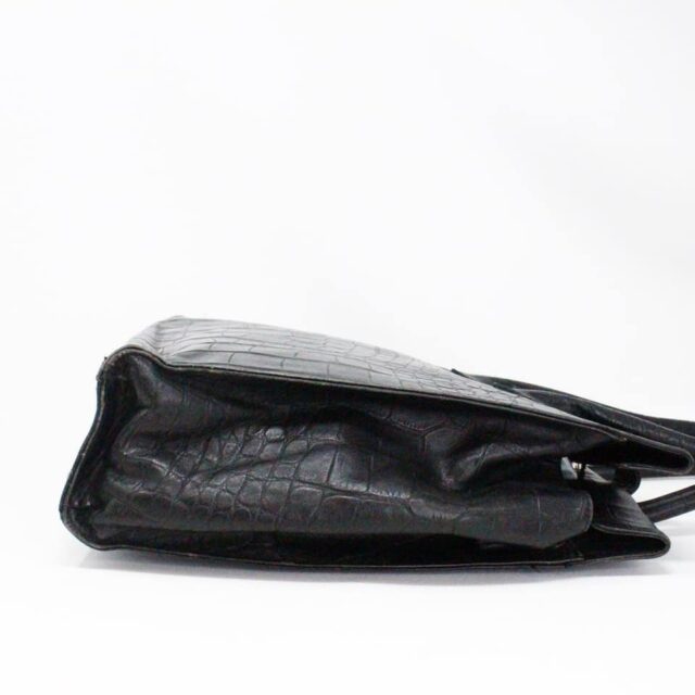 COLE HAAN 33103 Black Croc Embossed Leather Shoulder Bag 4