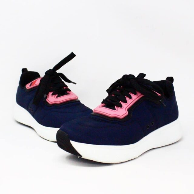 PRADA 32923 Navy and Pink Nylon Sneakers US 7.5 EU 37.5 1