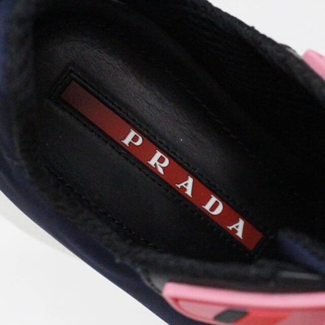 PRADA 32923 Navy and Pink Nylon Sneakers US 7.5 EU 37.5 6