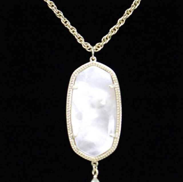 KENDRA SCOTT 33572 Rayne White Pearl Stone Tassel Necklace 2