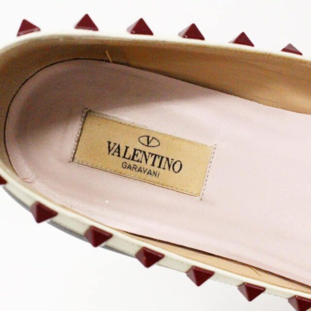 VALENTINO MCA029 Black Leather Rockstud Ballet Flats US 9 EU 39 5