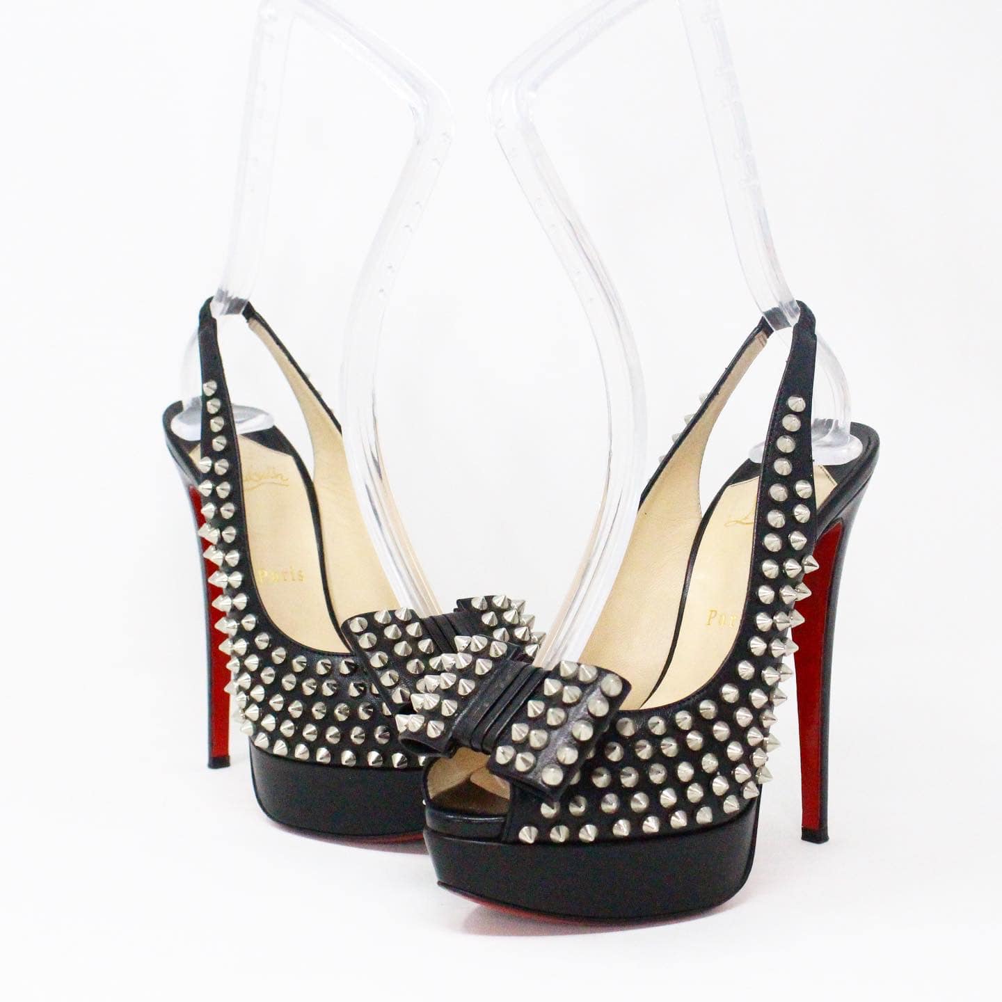 Christian Louboutin Black Studded Accent Heels Pumps Size 5 1/2/35.5